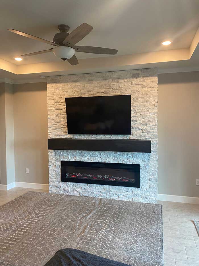 Family Living Room With Electric Fireplace